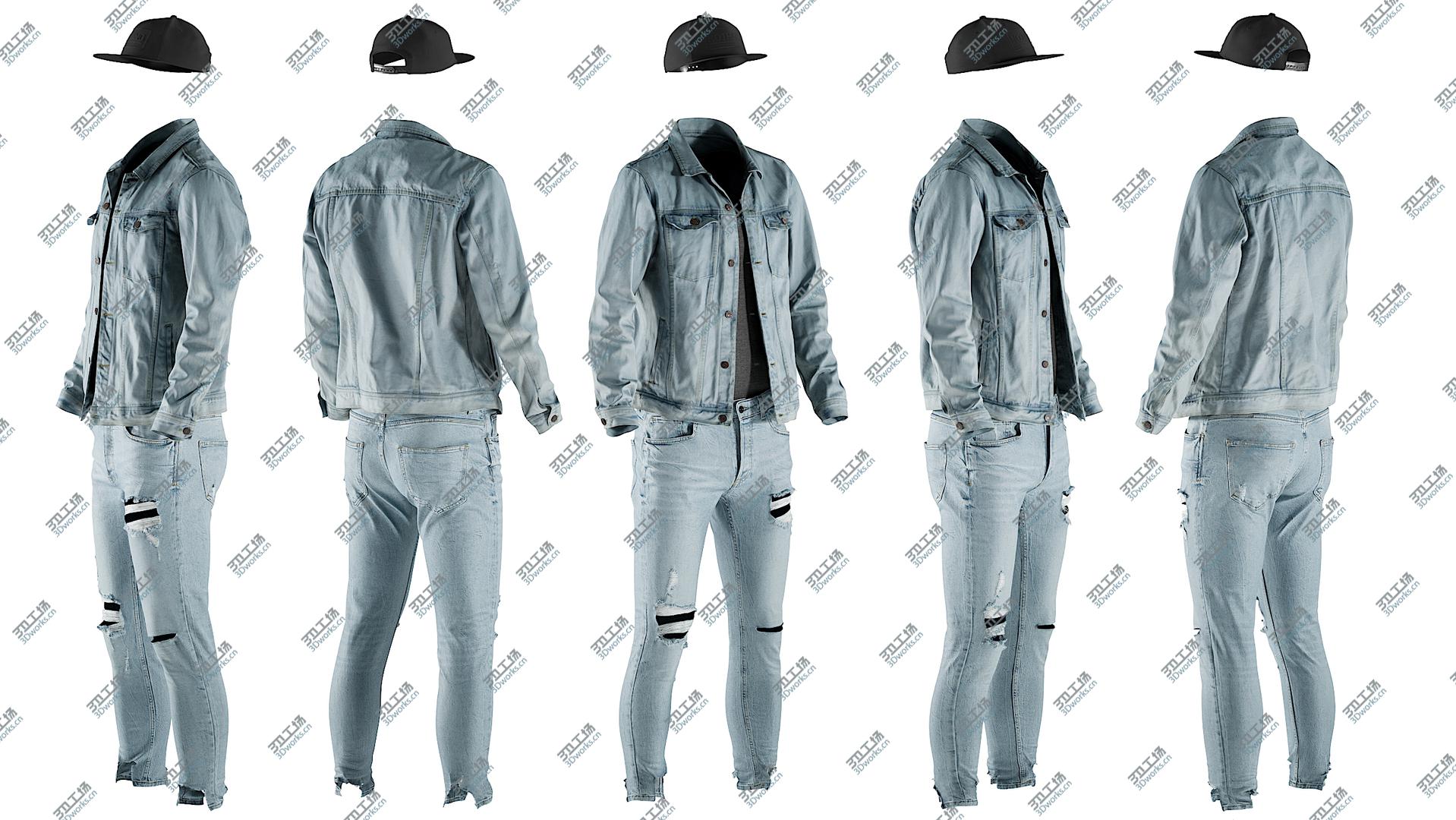 images/goods_img/202105073/Men's Jeans with Jacket, Thsirt and Cap 12 3D model/4.jpg